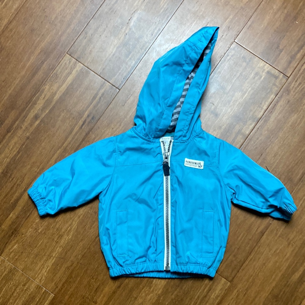 EUC Carter’s Baby Blue Rain Coat w Hood 3 Months